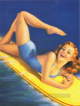 bath girl oil painting Painting - pin up girl nude 020